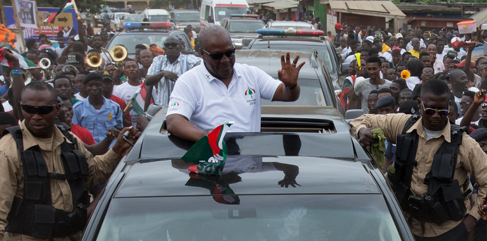 President Mahama receiving a rousing welcome at Mpohor in the Western Region. President Mahama receiving a rousing welcome at Mpohor in the Western Region.